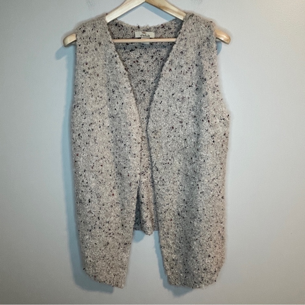 Bob Timberlake Cozy Speckled Open-Front Cardigan Alpaca Blend S